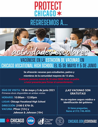 Vaccine Fair Flyer Chicago Vocational Spanish